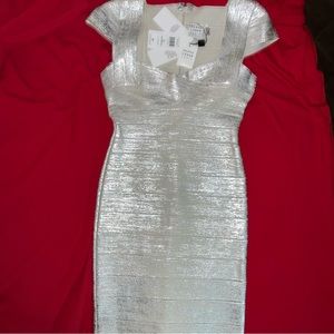 HERVÉ LÉGER PARIS MIDI DRESS NWT